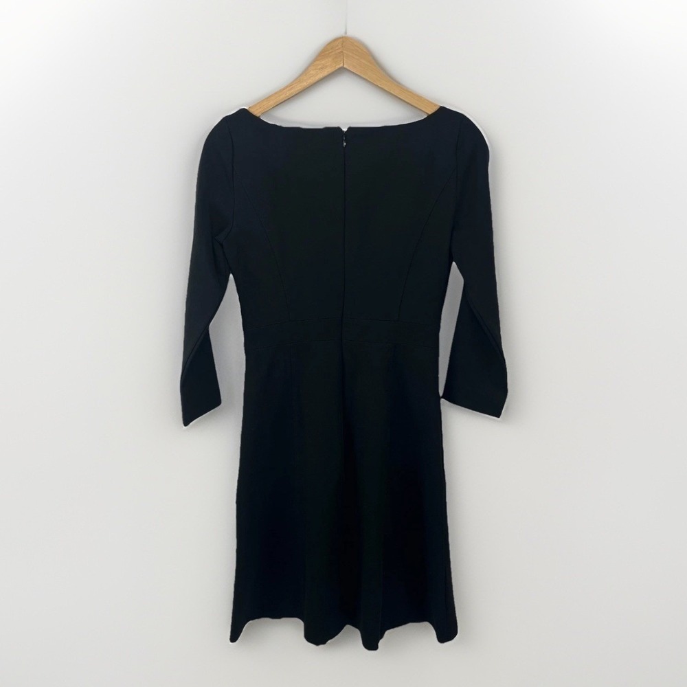 J.Crew NWT Black Sheath Dress Fit And Flare In Stretch Ponte Knit LBD Sz 2 - Picture 4 of 12